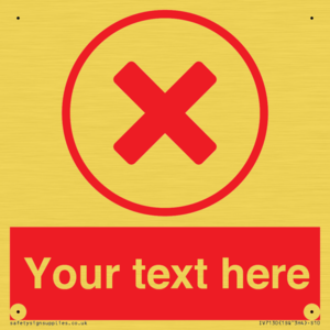 Custom red background, red cross in circle sign